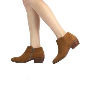 TOETOS Block Heel Zipper Ankle Booties 7
